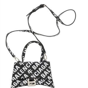 Balenciaga Hourglass Black & White Logo purse like new!